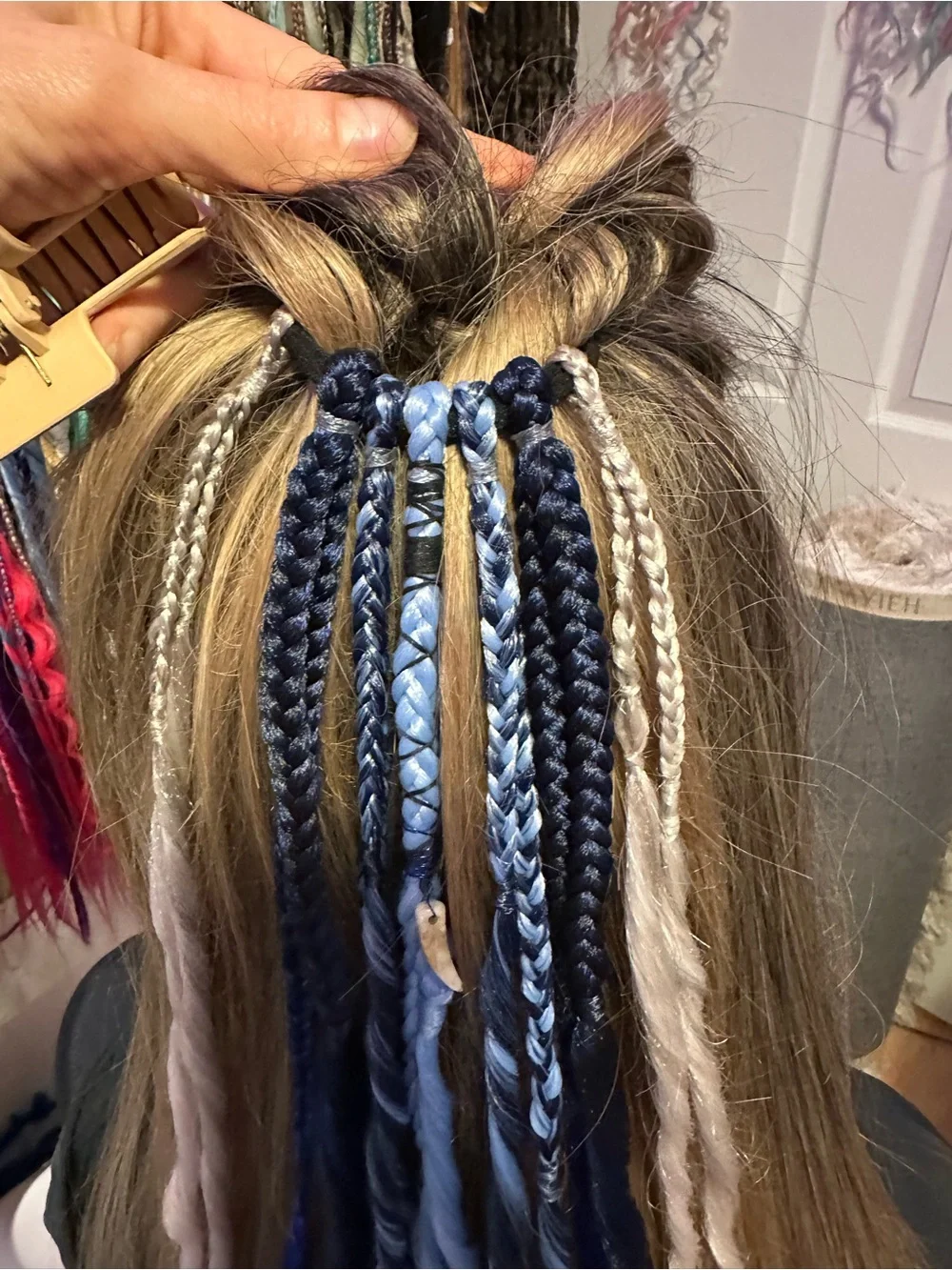 Blue vibes Women’s dreadlock Hair Extensions - Mixed Braids